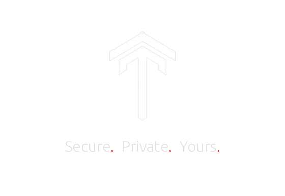 The Arkyn boot splash: the Sovrant T with “Secure. Private. Yours.” beneath it.